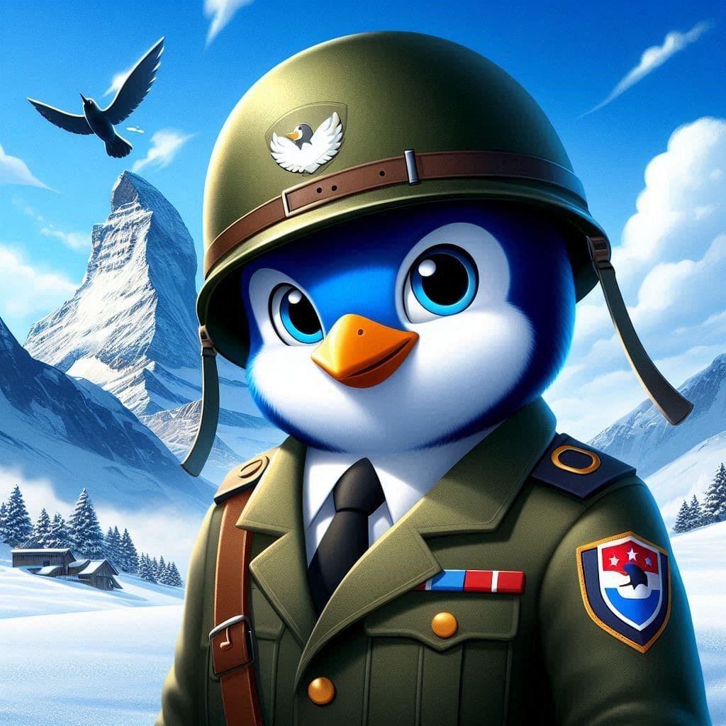 blue penguine military patch