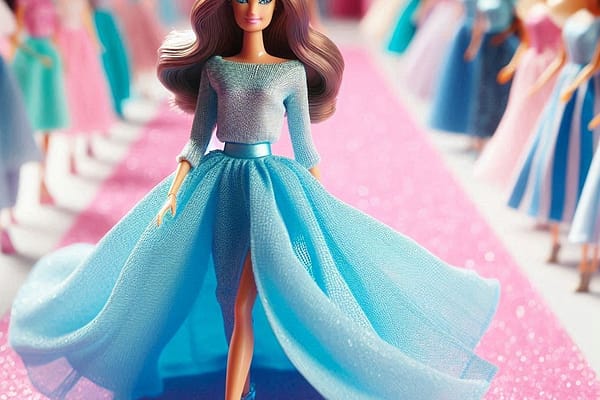 Barbie Doll Long Blue Skirt